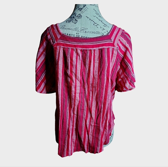 Universal Thread Women's Boho Square Neck Stripe Top Size Medium - Picture 2 of 3
